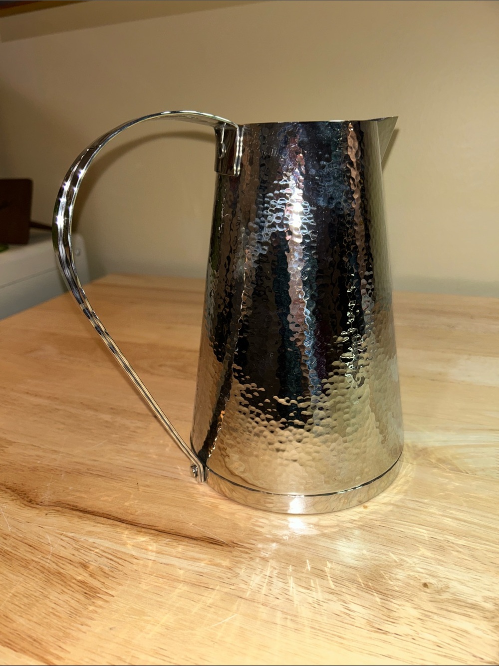 Signed Michael Aram Rivet Pitcher 8 1/2” Simplistic Stainless Steel Art Unique